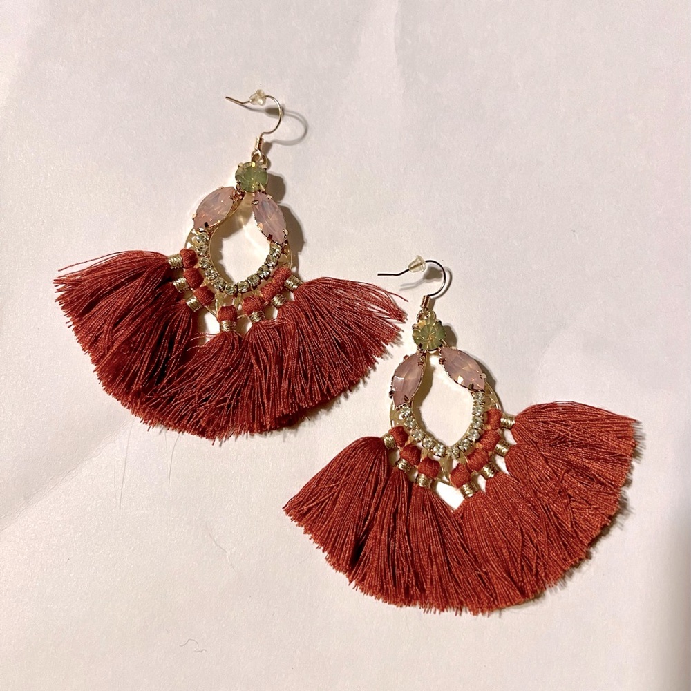 Rust colored Tassel Earrings